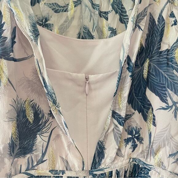 ALLSAINTS Caylan Harris floral mini dress size 2 sleeveless TK Neck ruffled - Picture 12 of 16